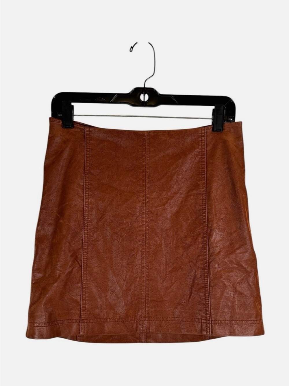 Free People Women's Faux Leather Mini Skirt - Brown